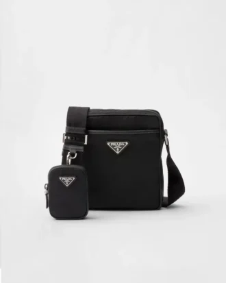 Bolso de hombro de Re-Nylon y Saffiano