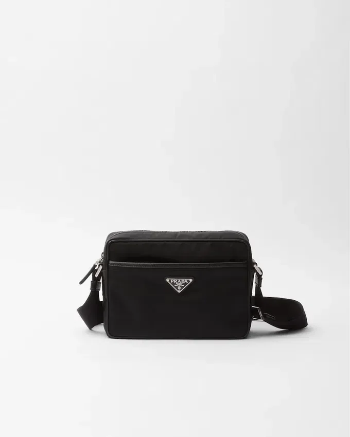 Bolso de hombro de Re-Nylon y Saffiano Bolso de hombro de Re-Nylon y Saffiano