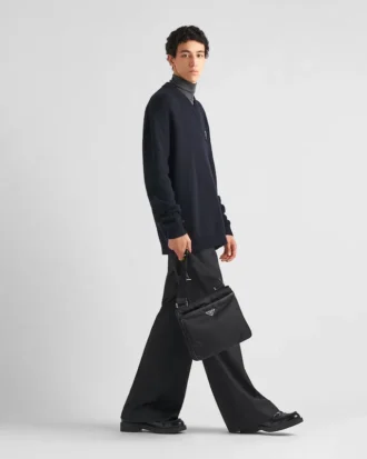 Bolso de hombro de Re-Nylon y Saffiano