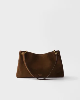 Bolso de hombro grande de ante Etude de Prada