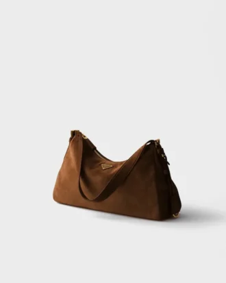 Bolso de hombro grande de ante Prada Aimae