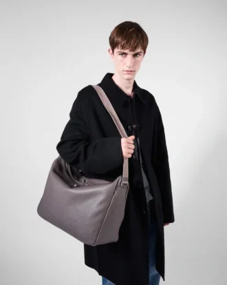 Bolso de hombro grande de piel