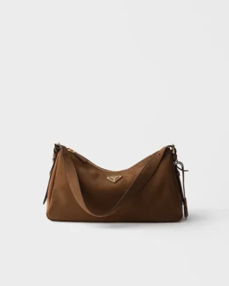 Bolso de hombro grande de piel de nubuck Prada Aimae