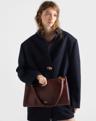 Bolso de hombro grande de piel Prada Etude