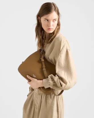 Bolso de hombro grande de piel Prada Fold