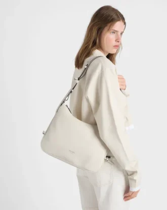 Bolso de hombro grande de piel Prada Fold