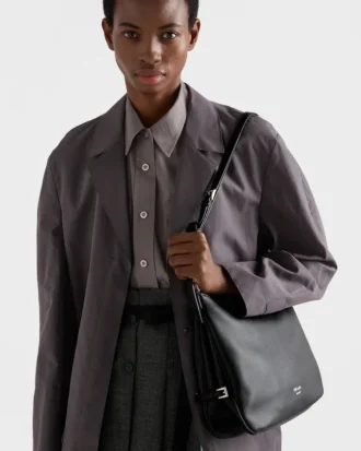 Bolso de hombro grande de piel Prada Fold