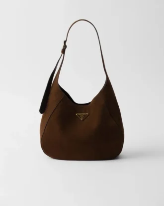 Bolso de hombro mediano de ante