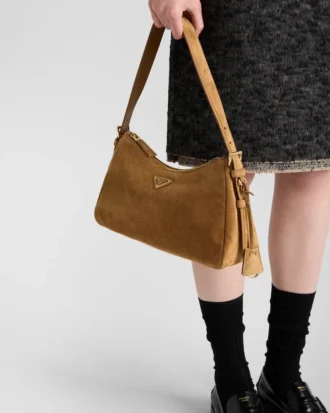 Bolso de hombro mediano de ante Prada Aimae