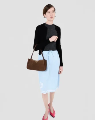 Bolso de hombro mediano de ante Prada Darling
