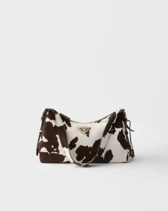 Bolso de hombro mediano de piel estampada Prada Aimae