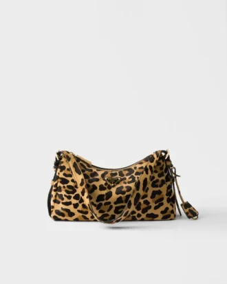 Bolso de hombro mediano de piel estampada Prada Aimae