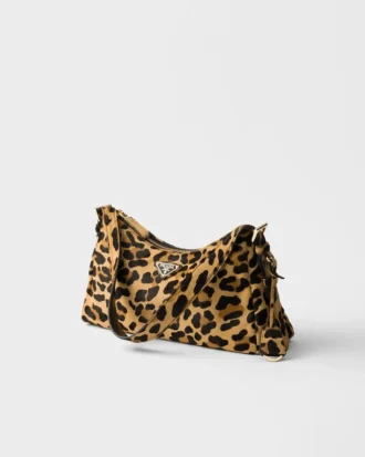 Bolso de hombro mediano de piel estampada Prada Aimae