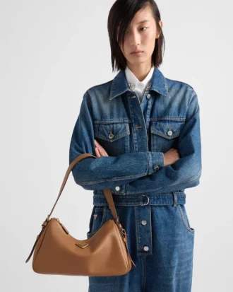 Bolso de hombro mediano de piel Prada Aimae