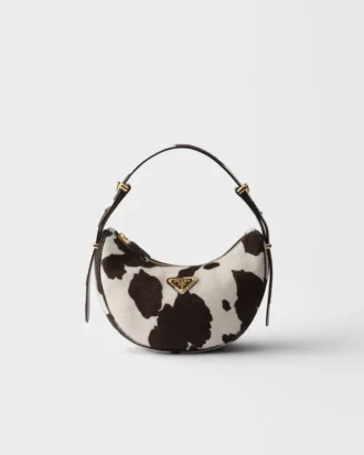 Bolso de hombro mini de piel estampada Prada Arqua