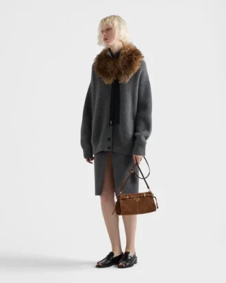 Bolso de hombro pequeño de ante Prada Bonnie