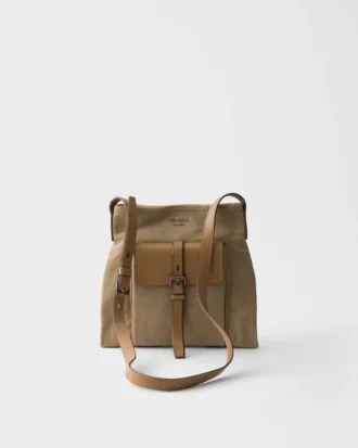 Bolso de hombro Prada Route de lona y piel Bolso de hombro Prada Route de lona y piel