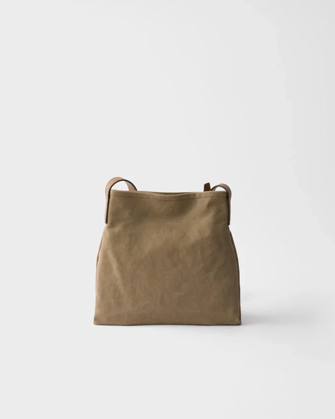 Bolso de hombro Prada Route de lona y piel Bolso de hombro Prada Route de lona y piel
