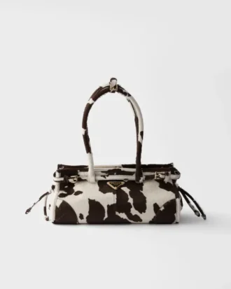 Bolso de mano mediano de piel estampada Prada Bonnie