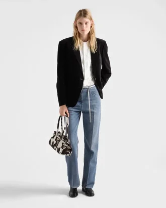 Bolso de mano mediano de piel estampada Prada Bonnie