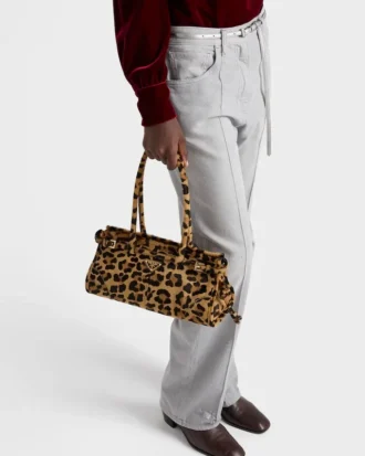 Bolso de mano mediano de piel estampada Prada Bonnie