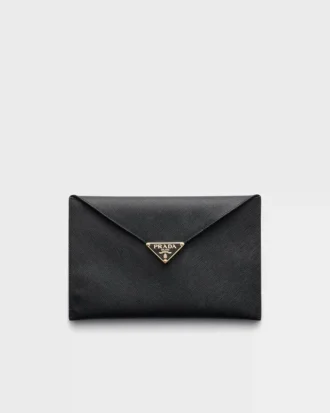 Bolso de mano tipo sobre de piel Saffiano