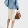 Bolso de piel Prada Bowling mediano con asa superior Bolso de piel Prada Bowling mediano con asa superior