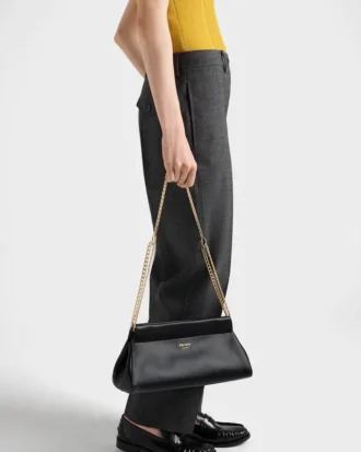 Bolso de piel Prada EnchaîNa mediano
