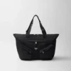 Bolso de viaje de Re-Nylon y piel Bolso de viaje de Re-Nylon y piel