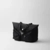 Bolso de viaje de Re-Nylon y piel Bolso de viaje de Re-Nylon y piel