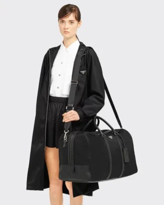 Bolso de viaje de Re-Nylon y piel Saffiano