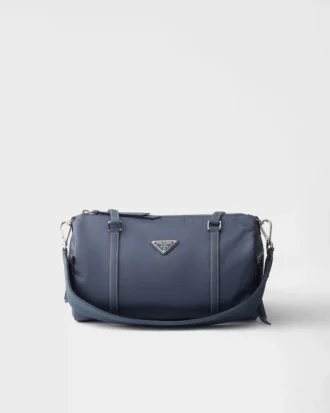 Bolso de viaje grande de Re-Nylon y piel Saffiano