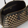 Bolso de viaje mediano de tela con el símbolo de Prada bordado Bolso de viaje mediano de tela con el símbolo de Prada bordado