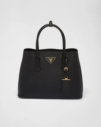 Bolso doble mediano de piel Saffiano de Prada