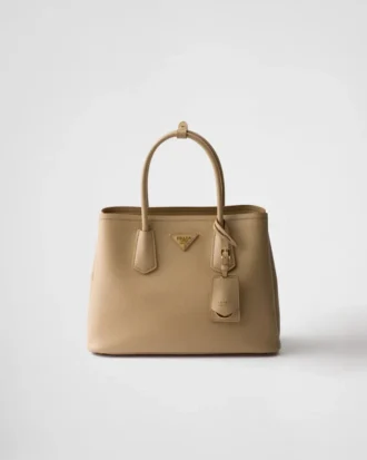 Bolso doble mediano de piel Saffiano de Prada