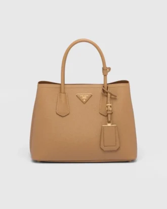 Bolso doble mediano de piel Saffiano de Prada