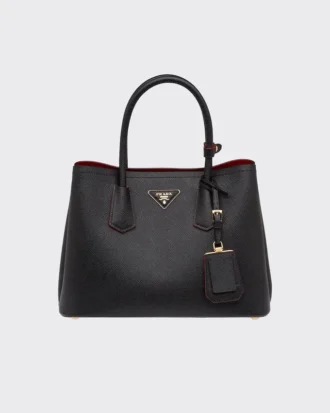Bolso doble mediano de piel Saffiano de Prada
