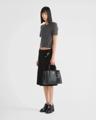 Bolso doble mediano de piel Saffiano de Prada