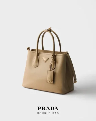 Bolso doble mediano de piel Saffiano de Prada