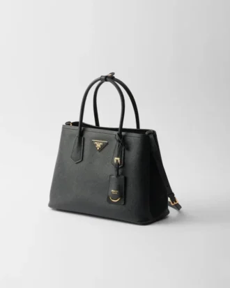 Bolso doble mediano de piel Saffiano de Prada