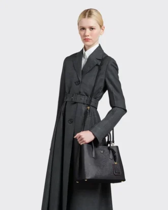 Bolso doble mediano de piel Saffiano de Prada