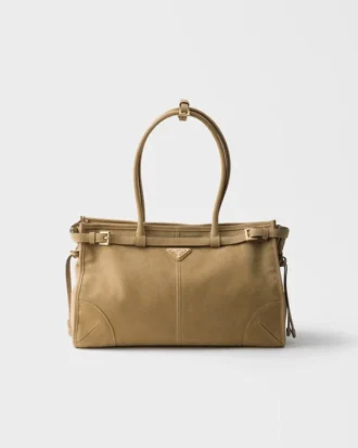 Bolso grande Bonnie de Prada en piel de nubuck