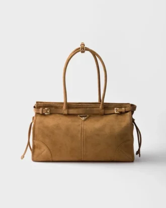 Bolso grande de ante Bonnie de Prada