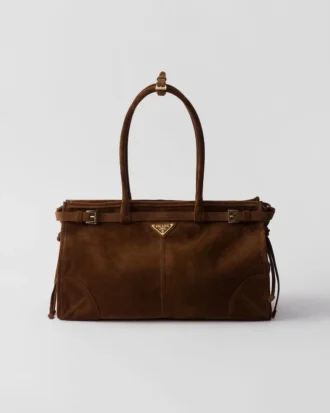 Bolso grande de ante Bonnie de Prada