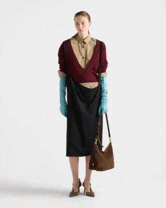 Bolso grande de ante Prada Fold