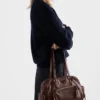 Bolso grande de asas con piel lavada