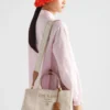Bolso grande de mezcla de lino Prada Jardiniare Bolso grande de mezcla de lino Prada Jardiniare