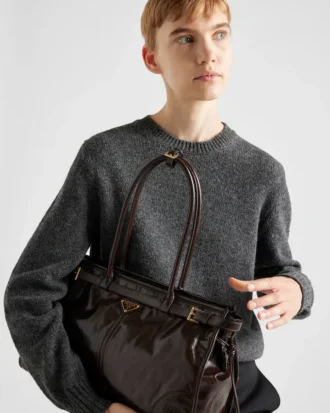Bolso grande de piel Prada Bonnie