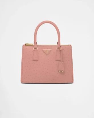 Bolso mediano de piel de avestruz Prada Galleria