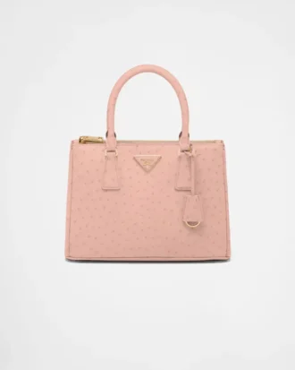 Bolso mediano de piel de avestruz Prada Galleria